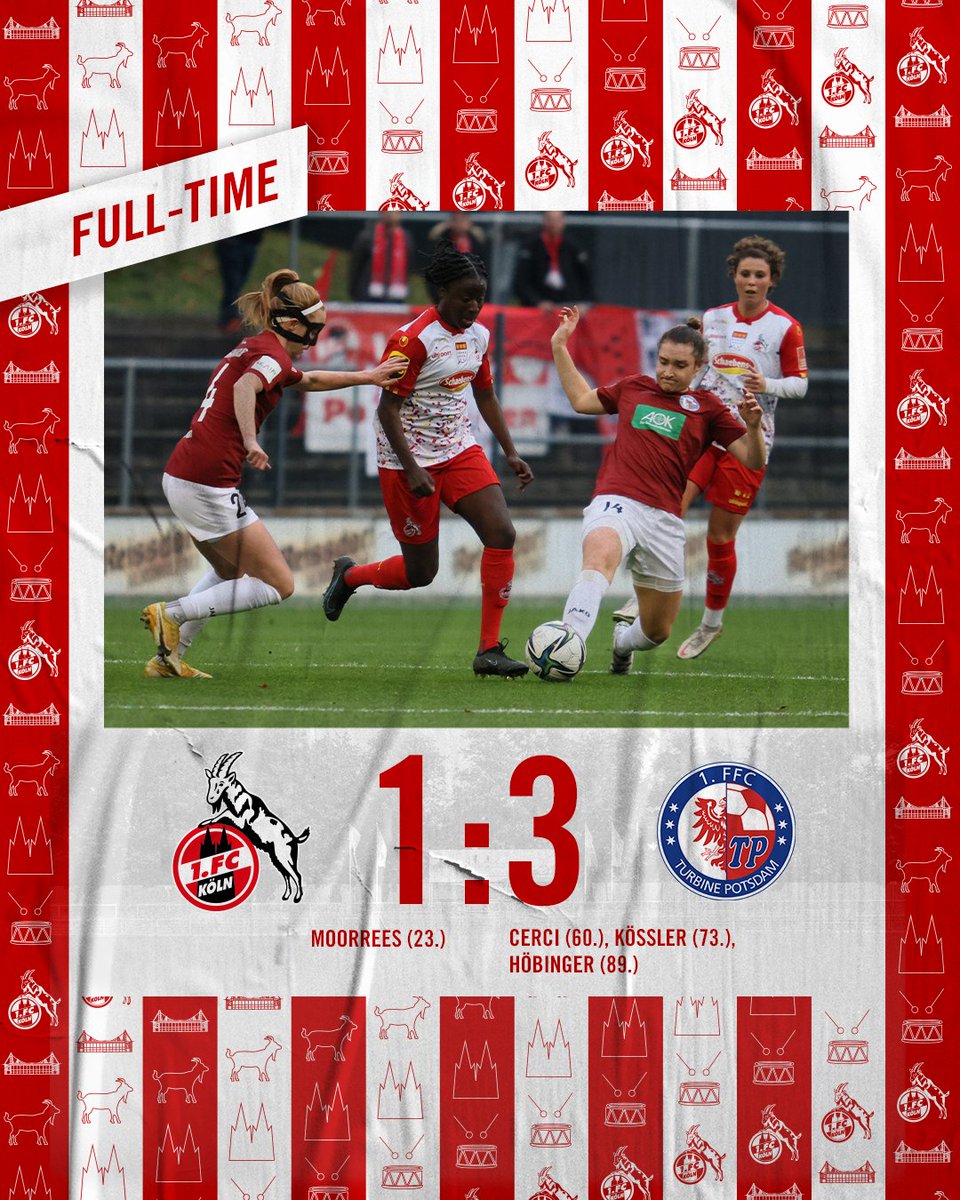 Despite <a href="/MMoorrees/">Myrthe Kemper - Moorrees</a> grabbing her first #effzeh goal, a late fightback from Turbine Potsdam meant that the Frauen fell to a late 3:1 defeat.

Heads up, team! 🔴⚪