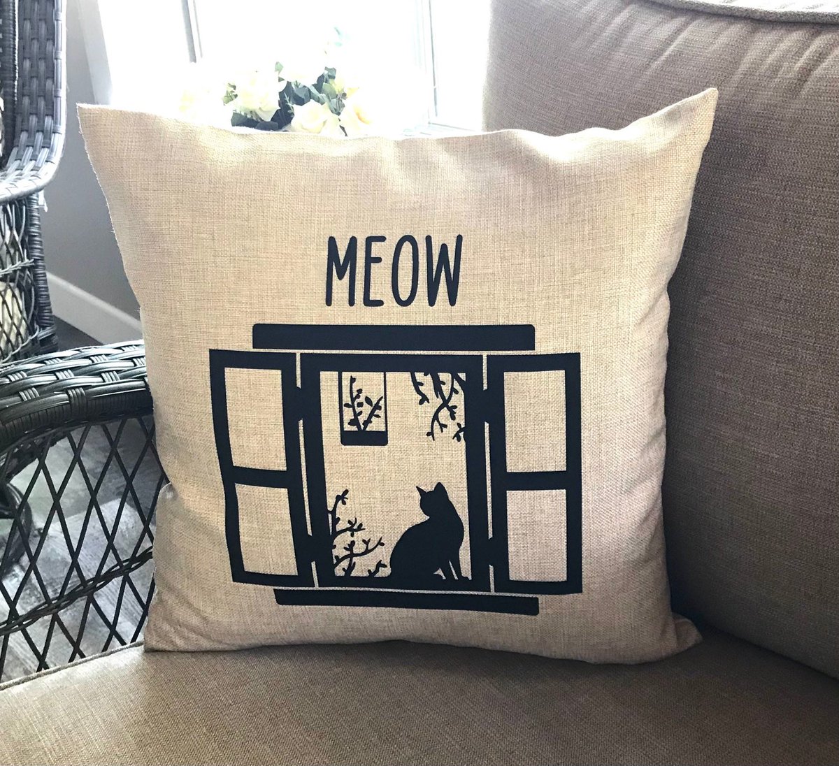 VBreeman's tweet image. Excited to share this item from my #etsy shop: Cat in the window pillow cover, gift for cat lover, decorative pillows, home decor, throw pillows #burlap #catpillow #catlover #giftsforcatlover #catinthewindow etsy.me/3DhrlVY