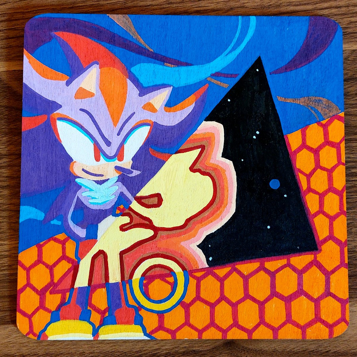 noodalou's tweet photo. To celebrate Sonic 06' 15th anniversary, I painted these wooden panels with posca pens. Say what you will about 06', it will always hold a special place in my heart 💙🖤🤍 https://t.co/NuobFsiwsz