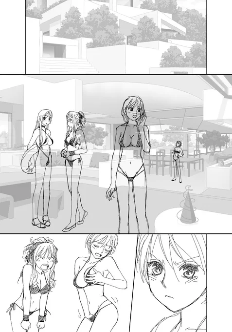 「My doll house」の下描き
台詞フキダシ擬音無し絵その、80

家の中で水着でウロウロしてるのはプールで泳ぐ為ではなくて…
しかしこんなエッチい水着リアルではかなり引かれる😣 