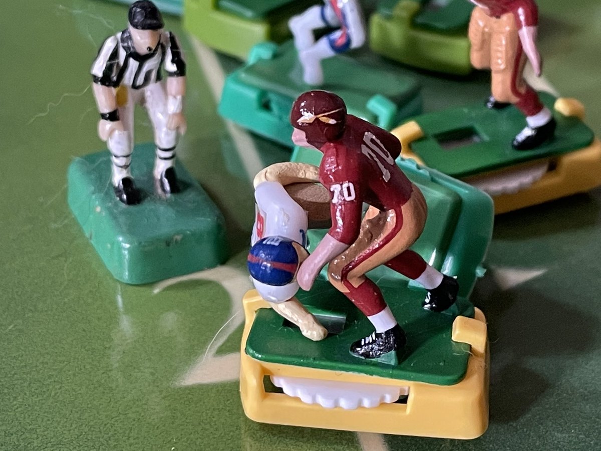 Bopst's tweet photo. #SamHuff makes the tackle in a 38-34 victory over his former team at RFK Stadium Sunday October 3, 1967. #NFL #HTTR #electricfootball #HOF #RIPSamHuff @WashingtonNFL https://t.co/VuiksQiy2l