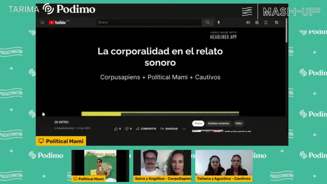 Comenzó LA CORPORALIDAD EN EL RELATO SONORO con CorpuSapiens 🇲🇽, <a href="/LaPeceraPodcast/">La Pecera Podcast</a> 🇦🇷 y <a href="/CautivosUy/">CAUTIVOS</a> 🇺🇾 en #Podcastinacion2021 🎙️ 

▶️podcastinacion.com/festival