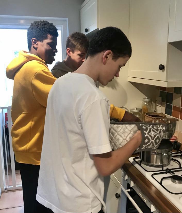 HaywoodsHouse's tweet image. A big thank you to Obi, Markus and Lasse for helping Sacha this afternoon, the chocolate rice crispy bars look decadent #housespirit #happybakers #sugarrush