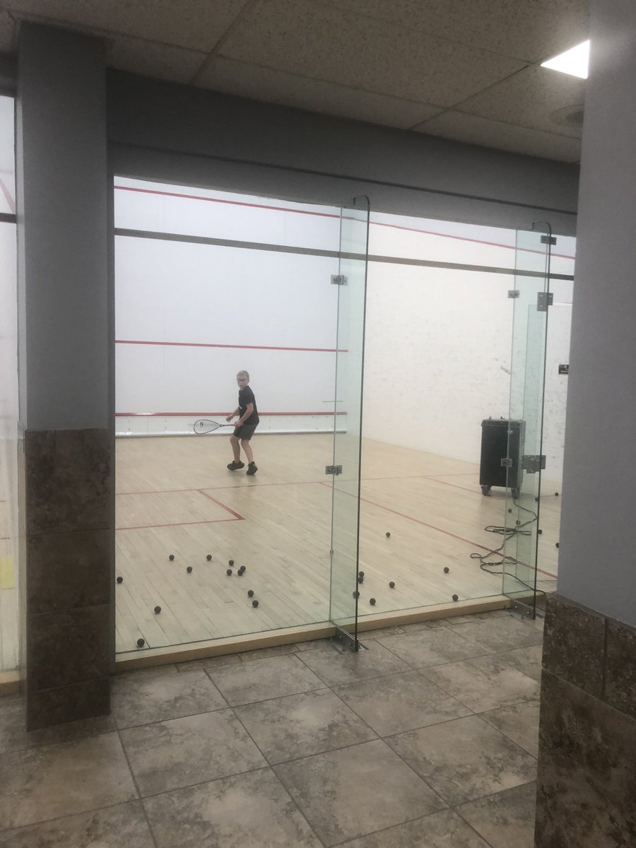This guy showed up to train with the older kids. So like any good coach <a href="/trevorborland/">Trevor</a> got him hitting. #mbjuniorsquashteam