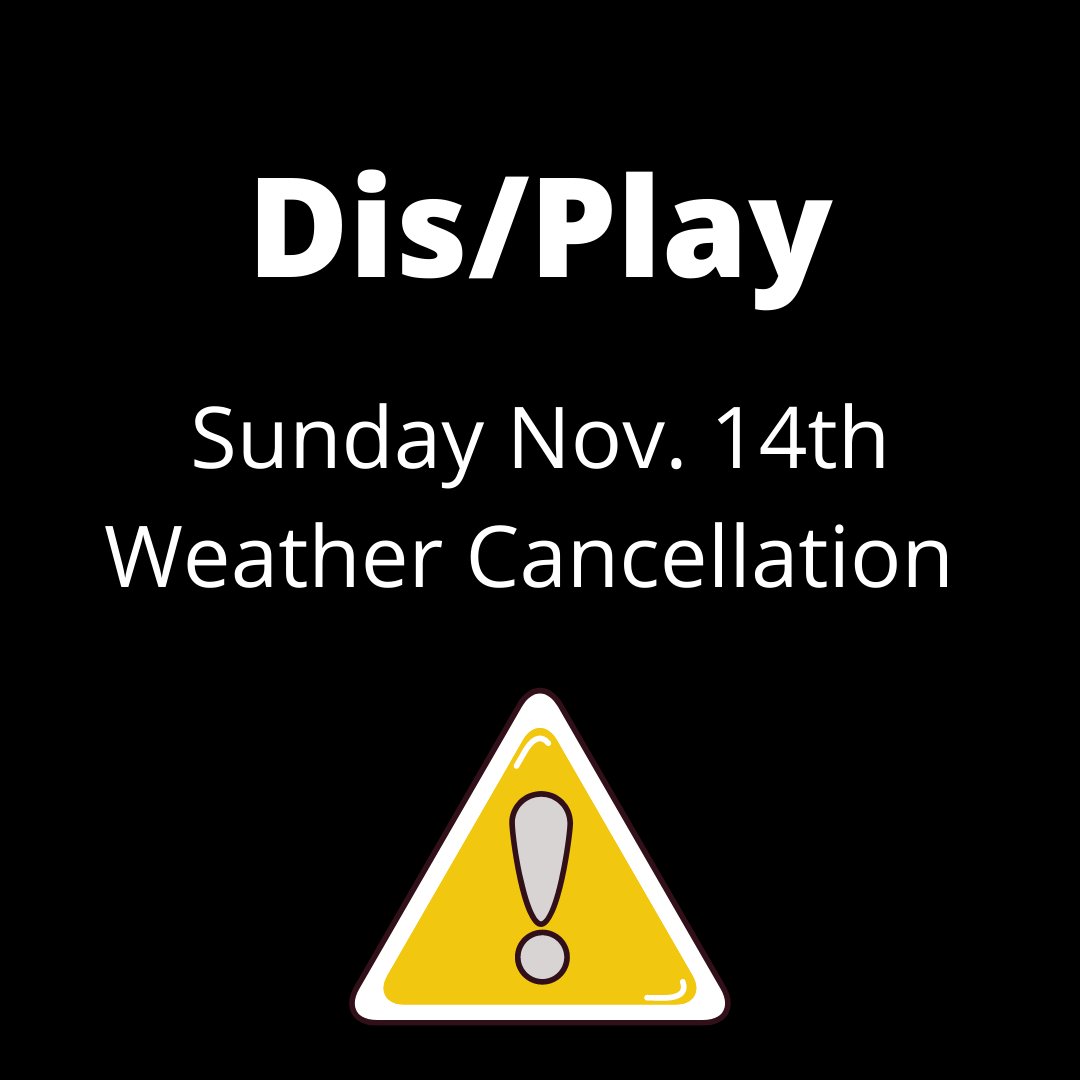 SUNDAY NOV. 14th WEATHER CANCELLATION! Due to weather concerns, we will be cancelling tonight’s screenings of Dis/Play at the Walmer Road Baptist Church. We hope you all stay safe and cozy tonight! #DisPlay #CultureTO #ArtWorxTO @culture_to