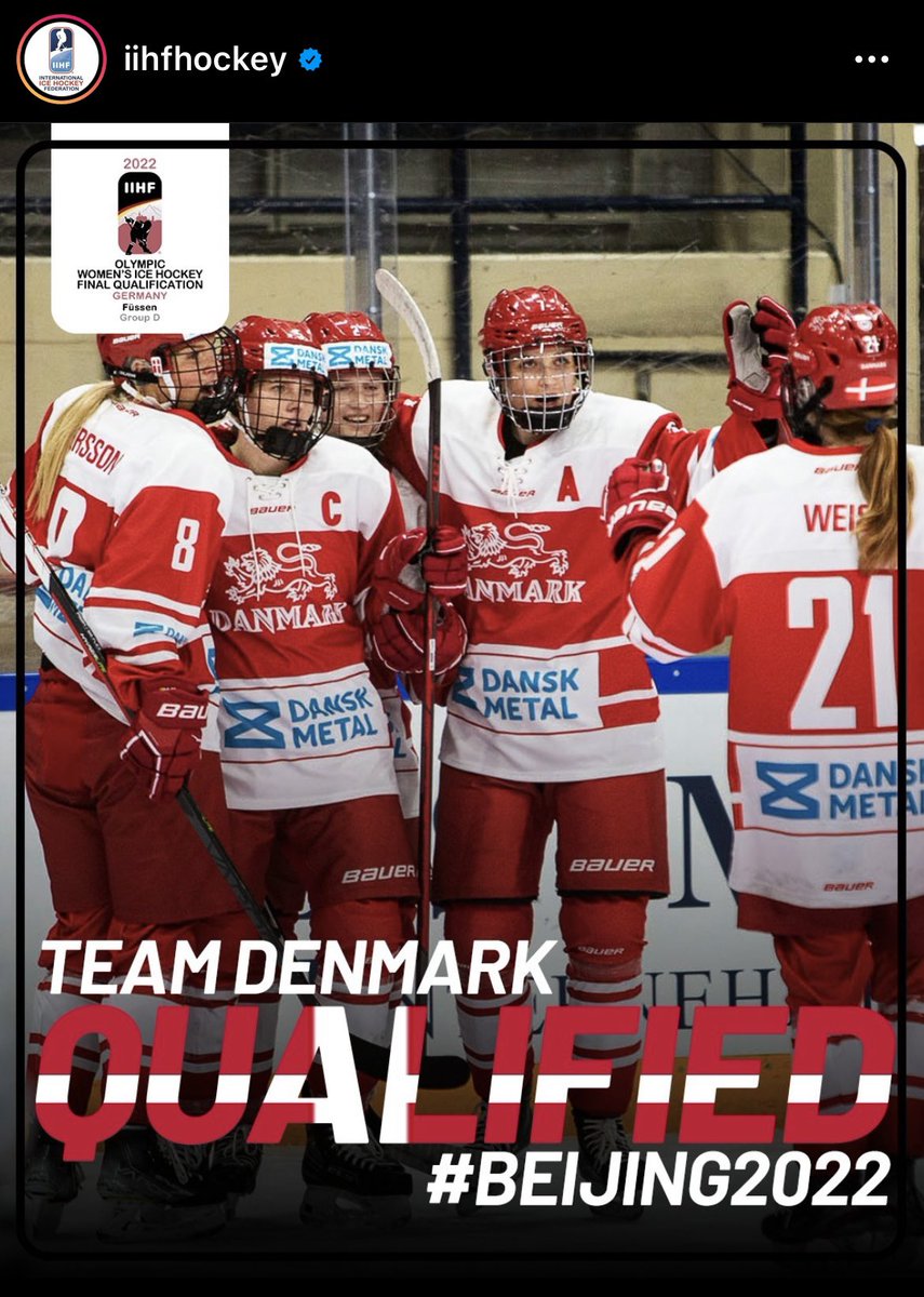 Helt vildt! To danske ishockeyhold til OL i 2022. Jeg GLÆDER mig 👀🇩🇰