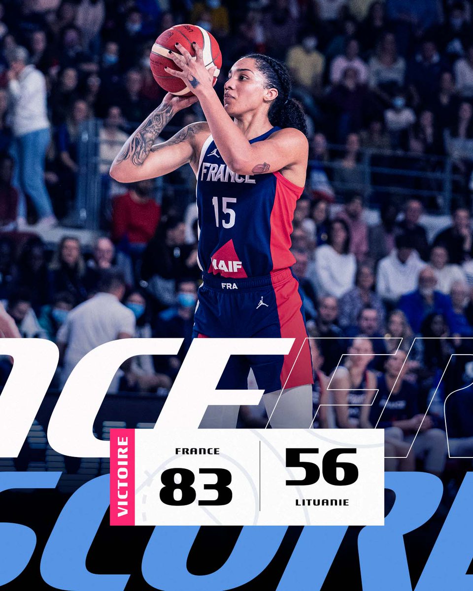 Après un match maîtrisé du début à la fin, nos Tricolores remportent leur 2ème match de qualification à <a href="/EuroBasketWomen/">FIBA Women's EuroBasket</a> !

#FRALIT 🇫🇷🆚🇱🇹 #EDFBasket