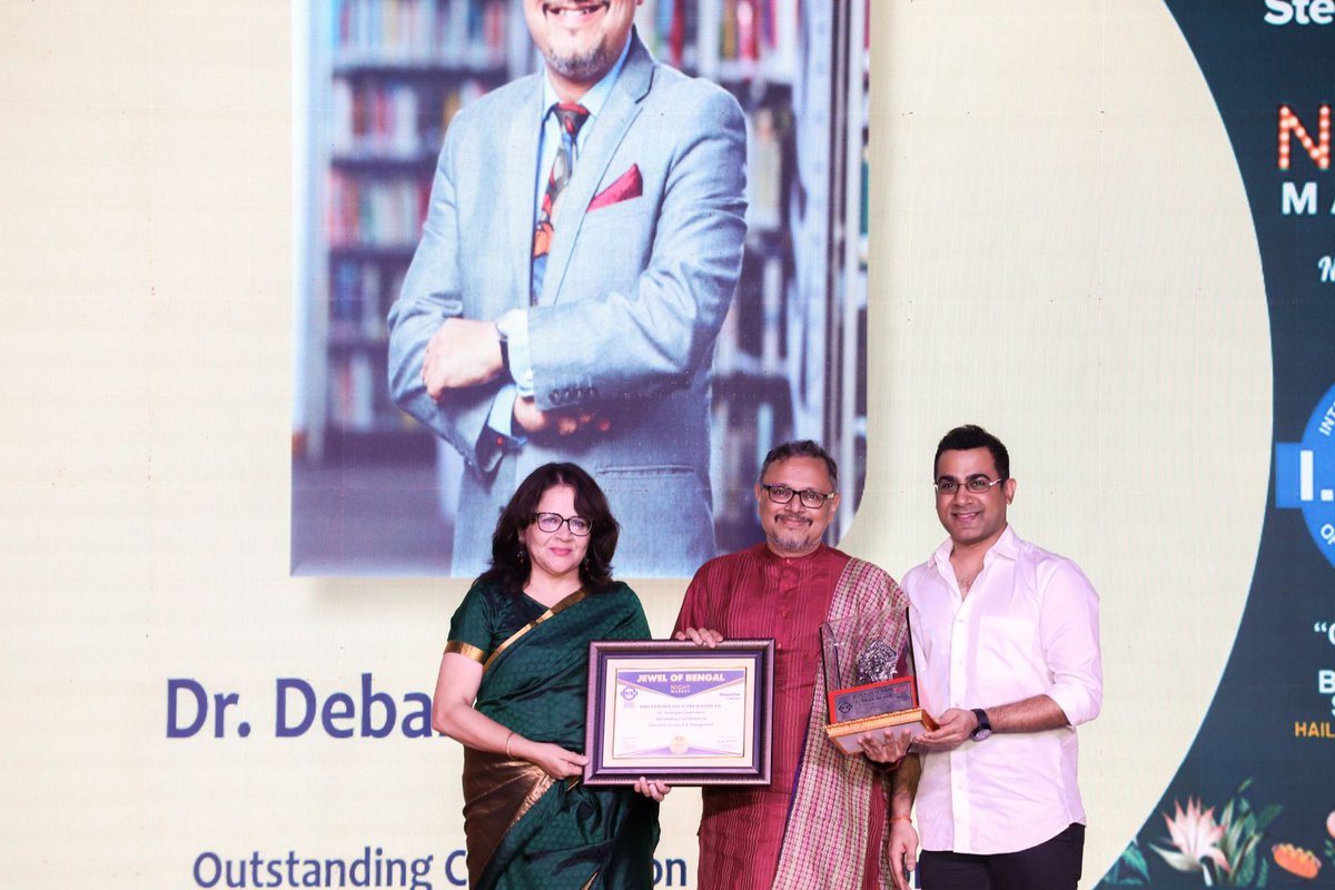 Those of us who have worked with him or know him otherwise have always known that he is a হীরের টুকরো। Validation comes as he is awarded the title of Jewel of Bengal for his  contribution to education research and management by IIHM Kolkata. Way to go <a href="/dcfrombc/">Debanjan Chakrabarti</a> . We are SO proud