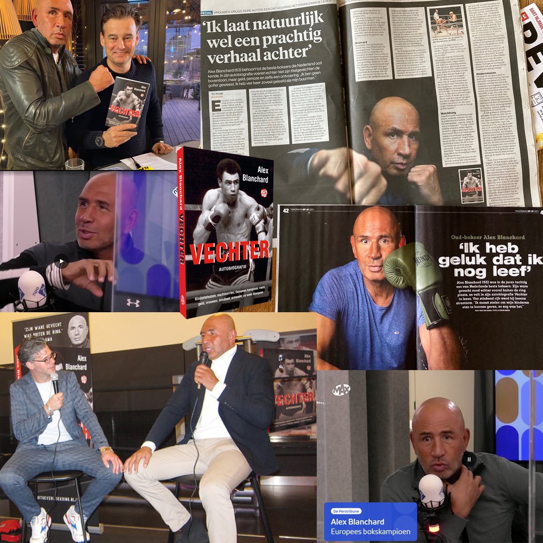 Media-weekend met #AlexBlanchard over zijn kleurrijke autobio VECHTER. 
“Leest als een film!” <a href="/NOSRadio1/">NOS Radio 1 Journaal</a> 
“Zijn ware gevecht was buiten de ring.” <a href="/PanoramaNL/">Panorama</a> 
“Je ligt in een deuk af en toe.” <a href="/wilfredgenee/">Wilfred Genee</a> <a href="/BNRfridaymove/">The Friday Move</a> uitgeverijdekring.Nl/vechter <a href="/Bruna_nl/">Bruna</a> <a href="/Librisnieuws/">Libris</a> <a href="/bol_com/">bol</a>