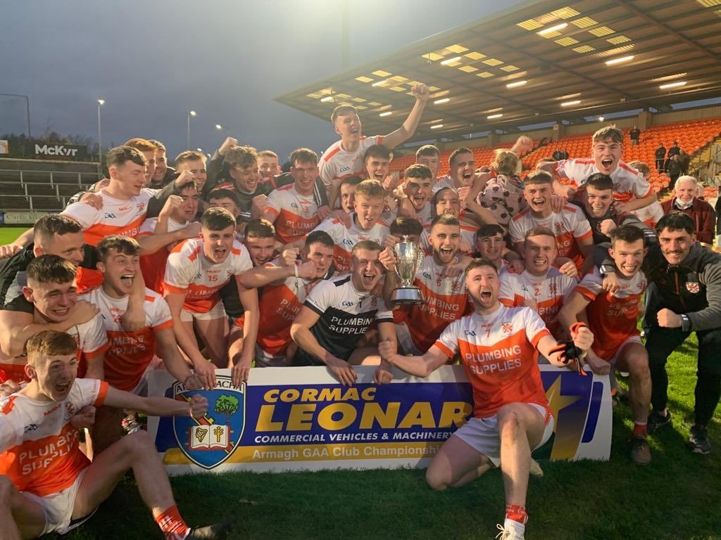 RealtNaMaraGAA's tweet photo. Congratulations to @ClannEireann1 on winning the @Armagh_GAA Senior title today defeating Crossmaglen Rangers.Realt na Mara played them in our 2015 run to the Ulster Intermediate Final. #seriousprogress https://t.co/Z7tB8mCb42