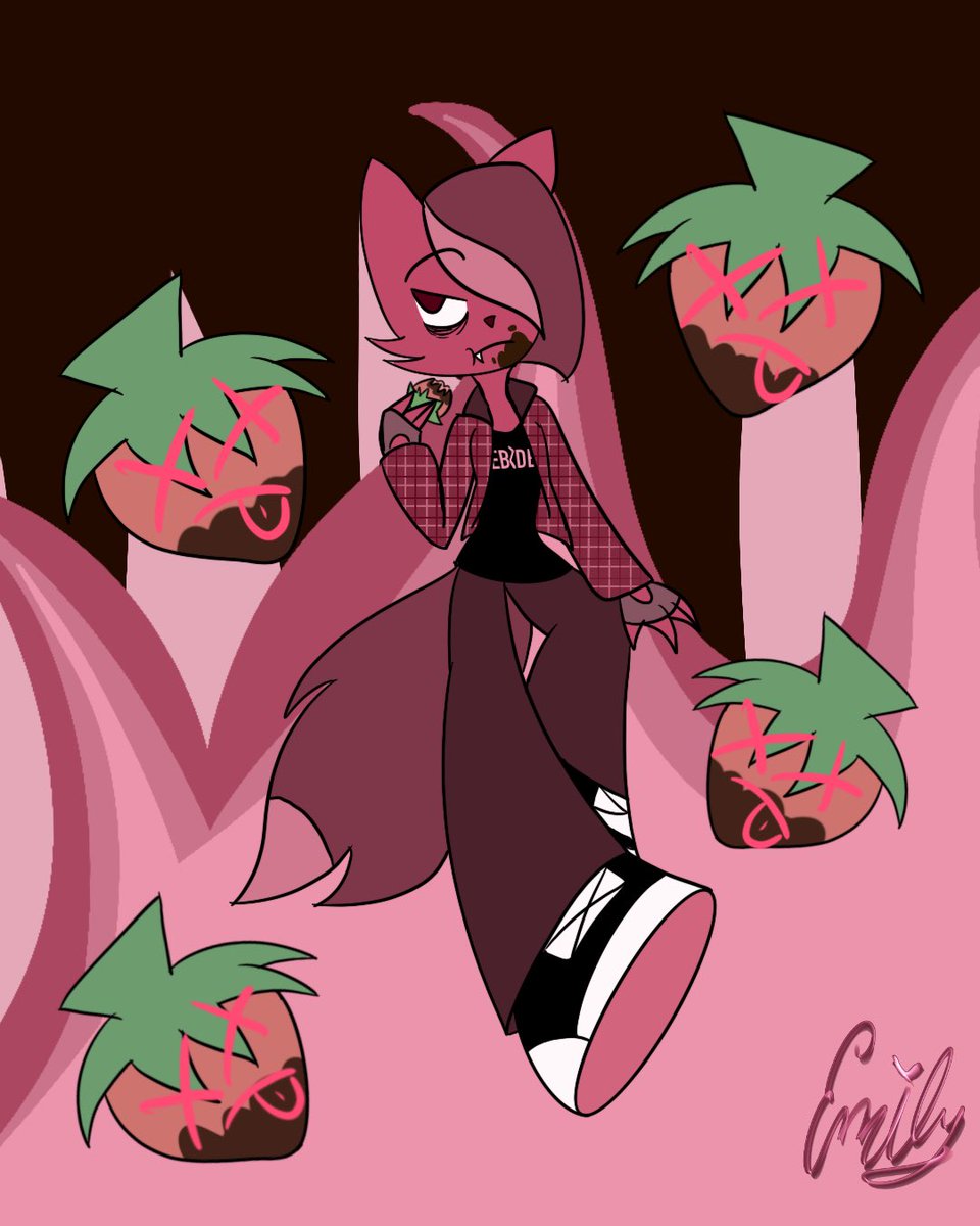artist_emily's tweet photo. #Pinkvember Day 1:Strawberries
Mahogany as a lil strawberry boi.
#Pinkvember2021 https://t.co/6A2gaEW2s5