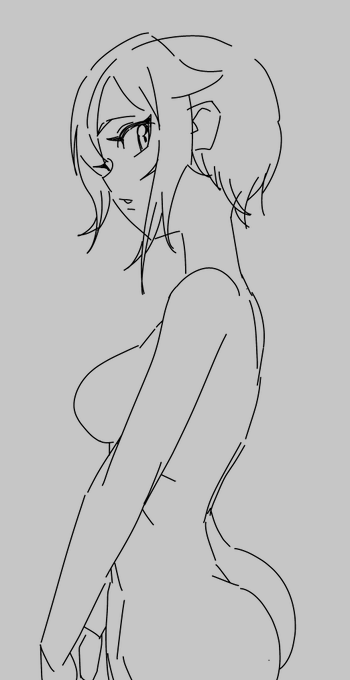 お絵かきリハビリ中です。とりあえず、身体描けなくなってるので練習中です。シイラちゃんです。 