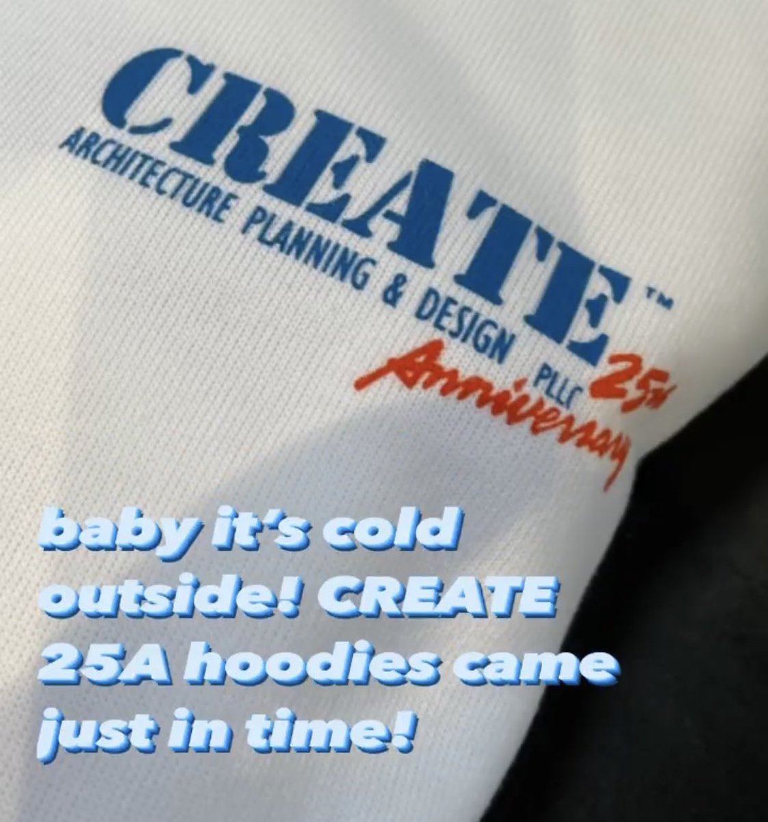 CREATEWORLDWIDE's tweet photo. #babyitscoldoutside #CREATE #hoodies came just in time #C25A #creators #fanfollowing #welikeitontop https://t.co/oqyZyybYDw