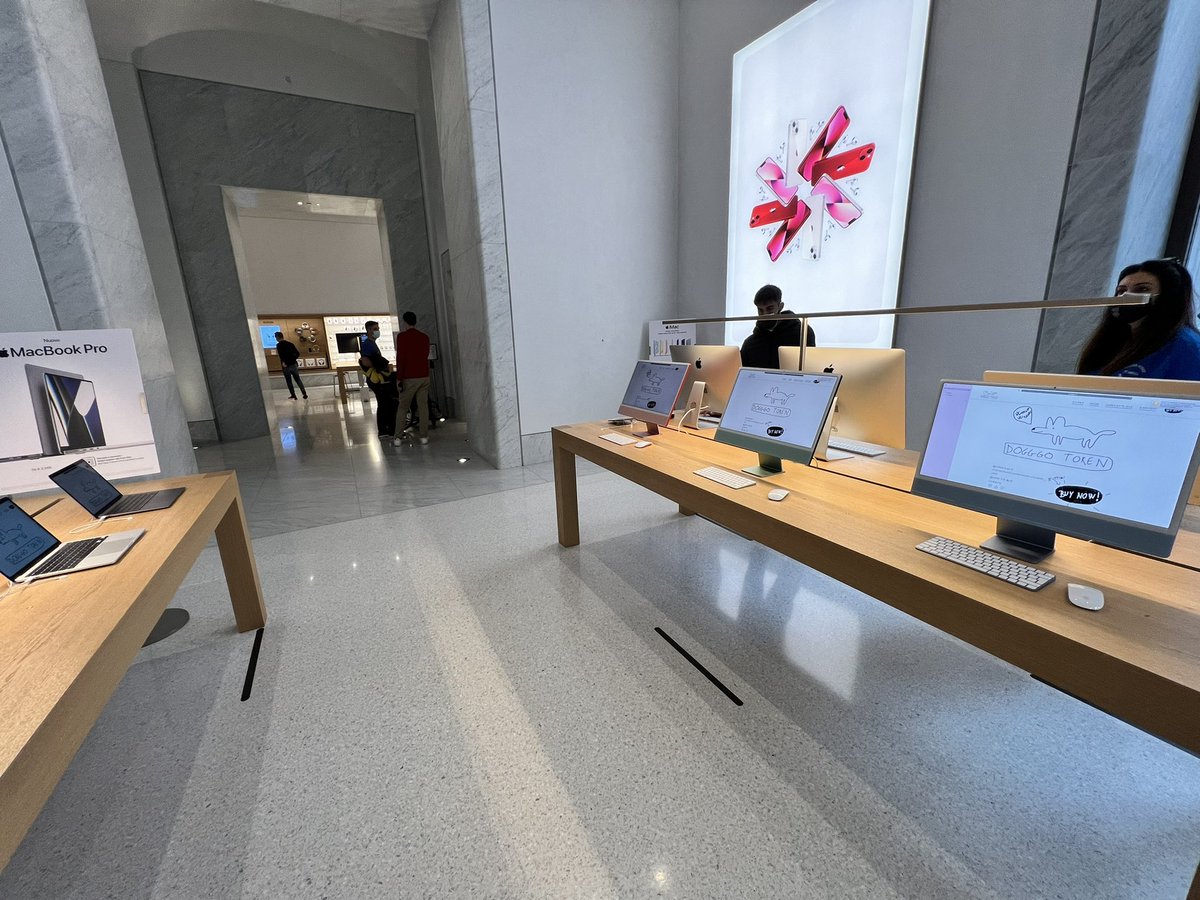 thiudereiks's tweet photo. @DogggoToken @Apple Dogggos invasion in #AppleStoreViadelCorso… Grrr grrr wooof wooof! @Apple_it @Apple @DogggoToken https://t.co/58xmo94l0j