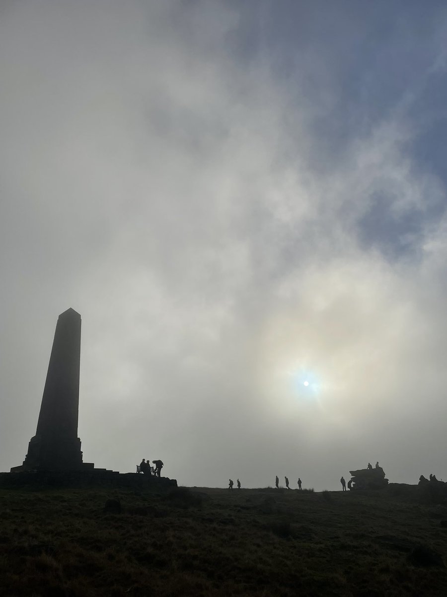 SaddRT558's tweet photo. 🌹 LEST WE FORGET 🌹 
Fantastic turnout from the Saddleworth community making the pilgrimage up Pots &amp; Pans.
Can always rely on great attendance to remember the fallen.

SRT with the help of Crowthers Farm set up the PA system &amp; Chairman Ste James laid a wreath courtesy of SRT. https://t.co/P9H2RQRgJU