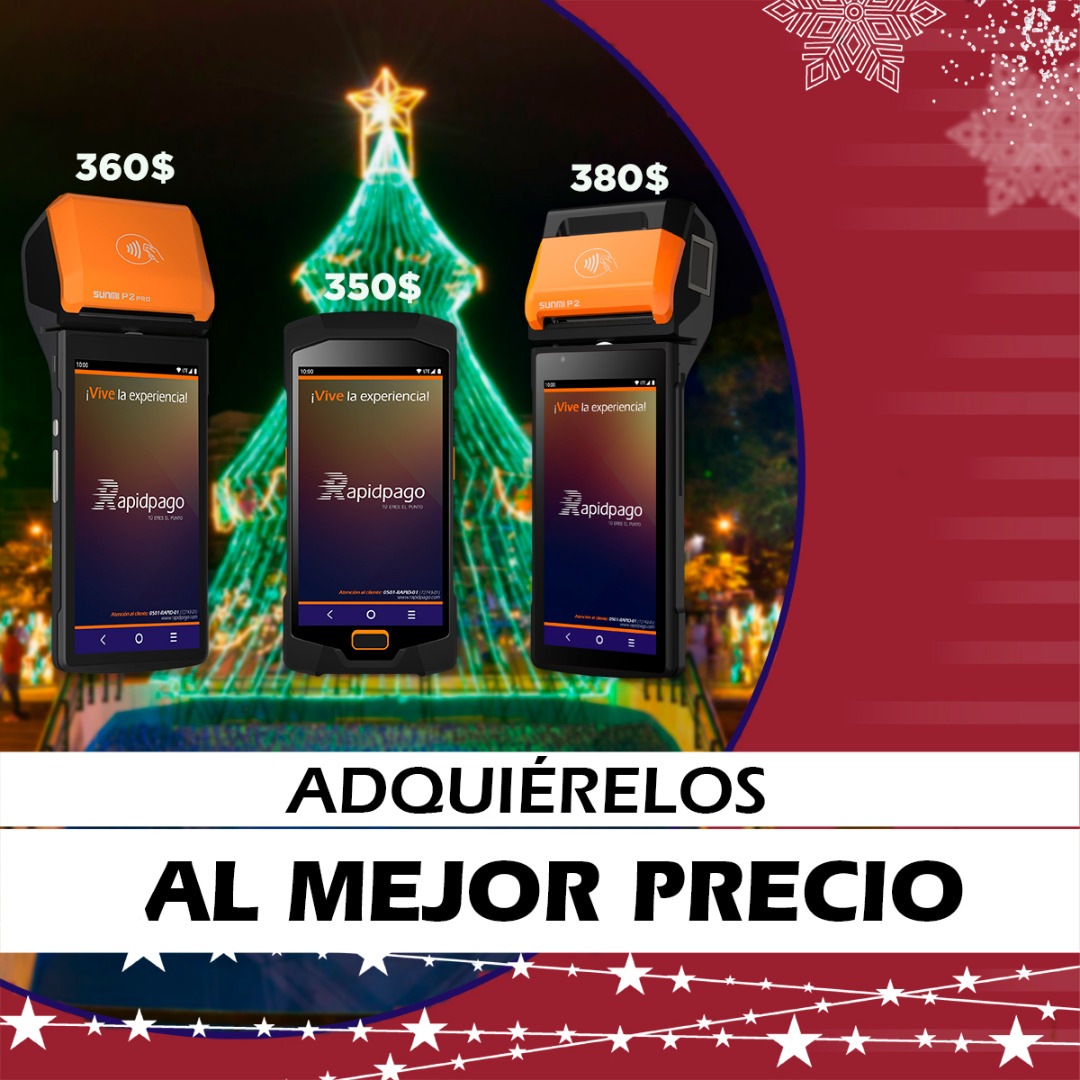 rapidpago's tweet photo. Adquiere nuestros Centros de pago a PRECIOS DE IMPACTO. 

● P2 Pro 360$
● P2 Lite 350$
● P2 Lector de huella 380$
 
Además, si compras el #SUNMI P2 con lector de huella o el P2 Pro, en el mes de noviembre o diciembre, estarás 1 mes libre del costo de nuestro servicio👏📱 https://t.co/Re0hGps2Cm