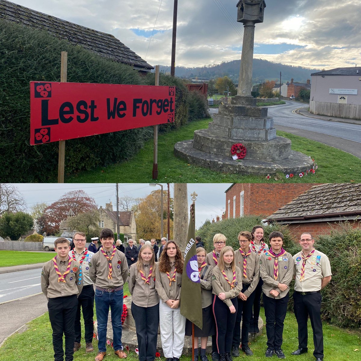 FarriersESU's tweet photo. A great morning representing Farriers ESU and the scouting movement.

Thanks to all Explorers that turned up to show your respects in and around the district today. 

It’s important we always remember the sacrifice made by them. 

#RemembranceSunday 
#wewillrememberthem # https://t.co/YKEqAjBXVe
