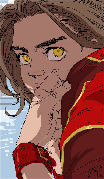 Ricken_art's tweet photo. IMPULSE誌のバートとサディアス　バートにスモヴィル版のコスチューム着せてる当時の自分…わかる…GJ https://t.co/rzVphFi1zJ