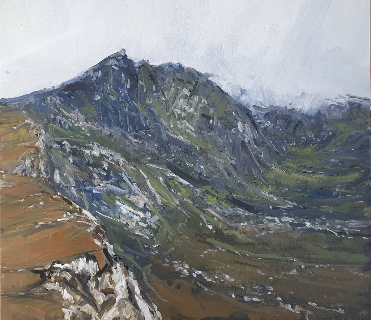 Kaye_Maahs's tweet photo. #paintingoftheday #painting #slievemore #big #mountain #achill #mayo #westcoast #Ireland #island #70x80x4cm @MayoDotIE @Achill_Guide #clarearts #irisharts https://t.co/ua44NjnWxY