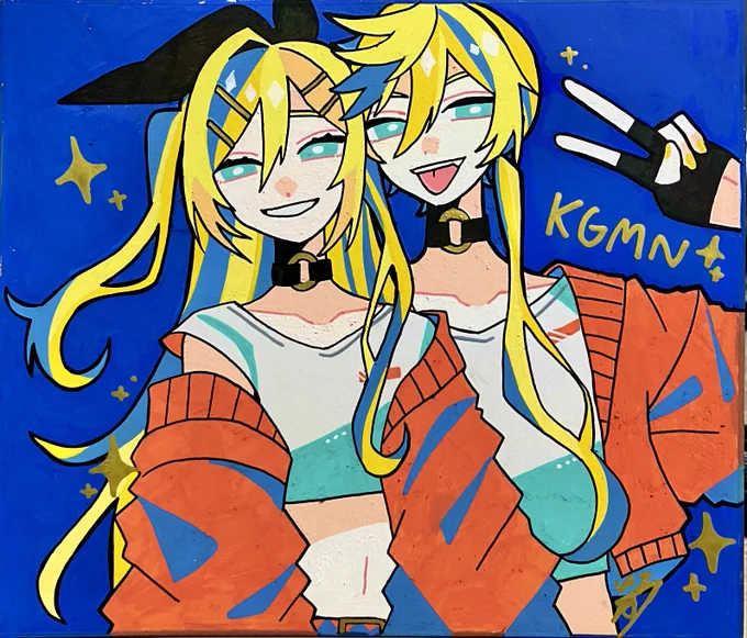 ポスカで鏡音 
