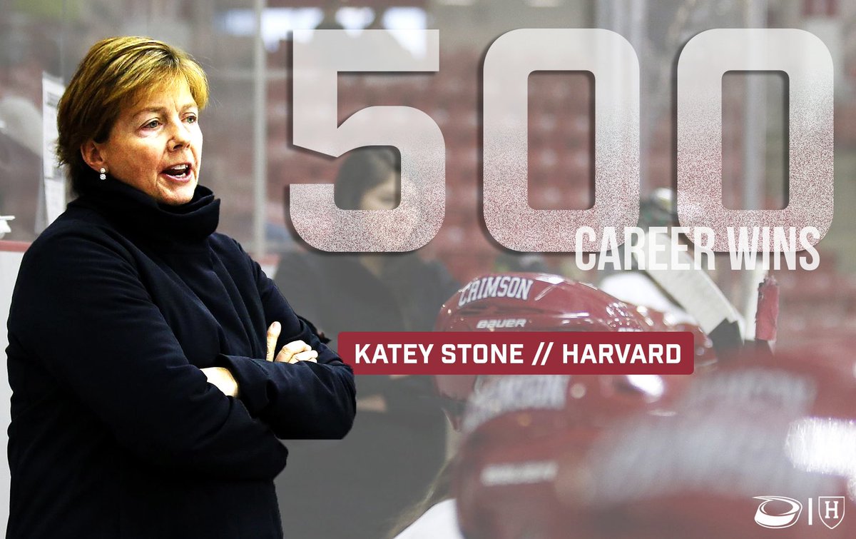 ECAC Hockey (@ecachockey) on Twitter photo LEGEND.
Congratulations to <a href="/HarvardWHockey/">Harvard Women's Hockey</a> head coach <a href="/kbstone9/">Katey Stone</a> , who earned win number 5️⃣0️⃣0️⃣ last night. She is the first female head coach to achieve this feat, and just the fourth in the history of <a href="/NCAA/">NCAA</a> women’s ice hockey. LEGEND.
Congratulations to <a href="/HarvardWHockey/">Harvard Women's Hockey</a> head coach <a href="/kbstone9/">Katey Stone</a> , who earned win number 5️⃣0️⃣0️⃣ last night. She is the first female head coach to achieve this feat, and just the fourth in the history of <a href="/NCAA/">NCAA</a> women’s ice hockey.