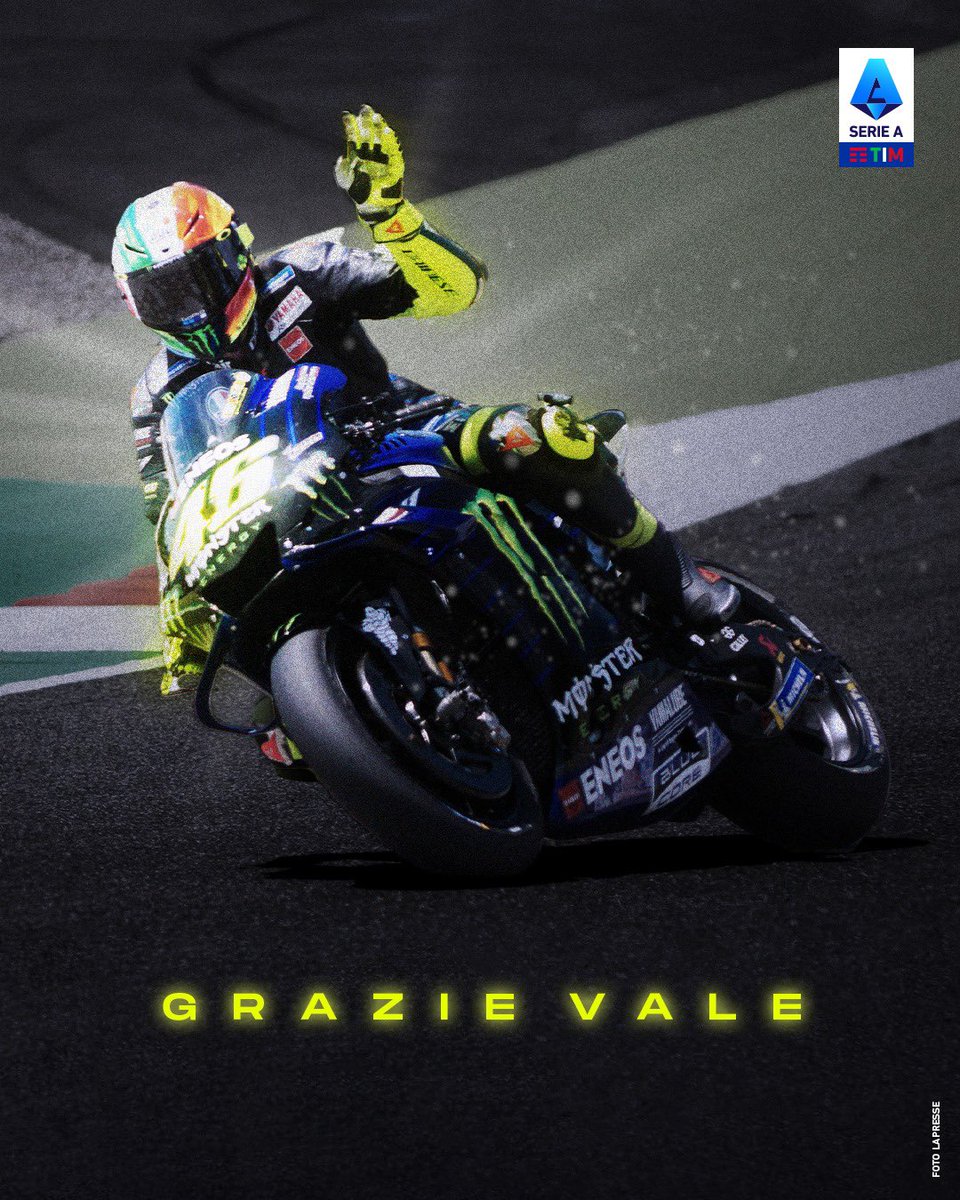 Per tutto quello che hai dato allo sport: #GrazieVale ! 💛

#SerieATIM💎