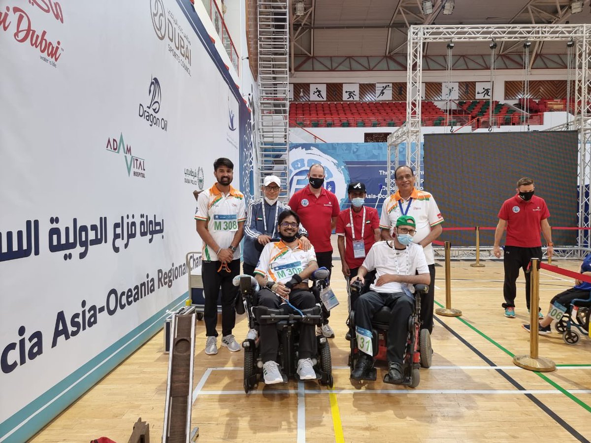 bocciaindia's tweet photo. Boccia India Team 🇮🇳 won the first pool match at  7th Fazza Dubai 2021 World #Boccia Asia-Oceania Regional championships,Dubai

@BISFed @ParalympicIndia @IndiaSports @NITIAayog @SportsIndia3 https://t.co/qVDPVyTLbu