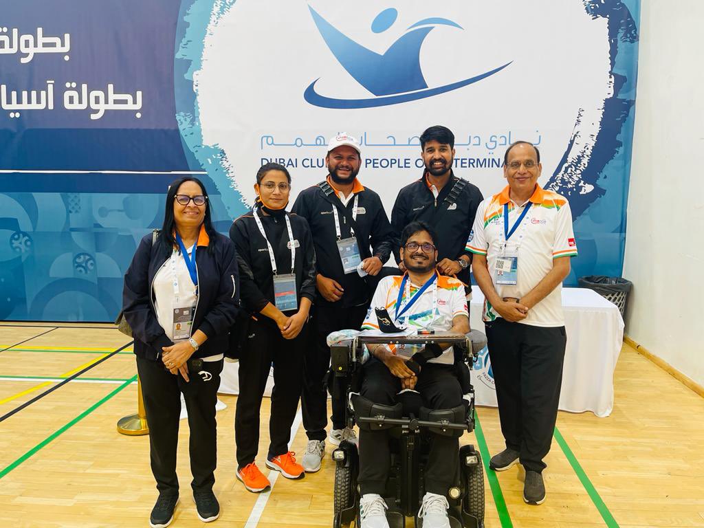 bocciaindia's tweet photo. Boccia India Team 🇮🇳 won the first pool match at  7th Fazza Dubai 2021 World #Boccia Asia-Oceania Regional championships,Dubai

@BISFed @ParalympicIndia @IndiaSports @NITIAayog @SportsIndia3 https://t.co/qVDPVyTLbu