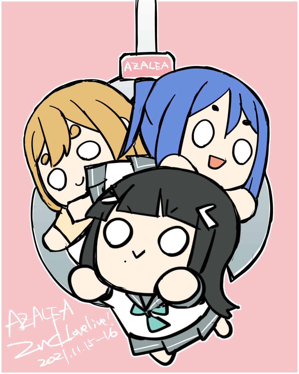 kunikida hanamaru ,kurosawa dia ,matsuura kanan multiple girls 3girls school uniform blue hair uranohoshi school uniform black hair :>  illustration images