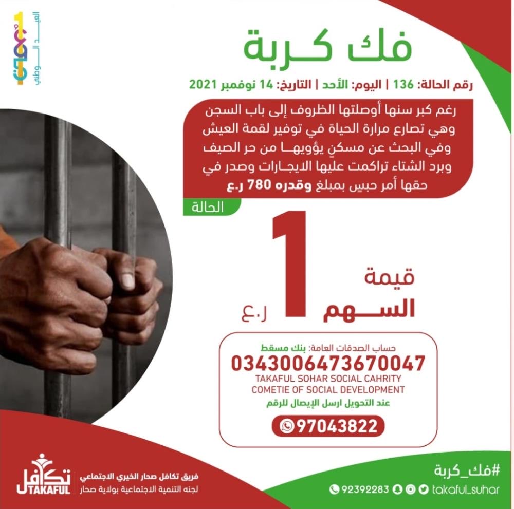 JamalOman557's tweet photo. كم من مصيبة غائبة في رحم الغيب أجهضها معروف بذلته أو هما فرجته أو حاجة لأخيك المسلم قضيتها...
(ومن يسر على معسر يسر الله عليه)

#فك_كربة
#تكافل_صحار https://t.co/Mcf5803FZF