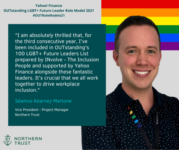 NTcareers's tweet photo. Congratulations Séamus Kearney Martone for being recognized by Yahoo! Finance as a global champion for inclusion! We, at Northern Trust, are proud of the DE&I work you do every day! Read more here: https://t.co/fC89uT8sMC
#OUTRoleModels2021 #leadership #NorthernTrust #lifeatnt https://t.co/Tm7jj4pi3I