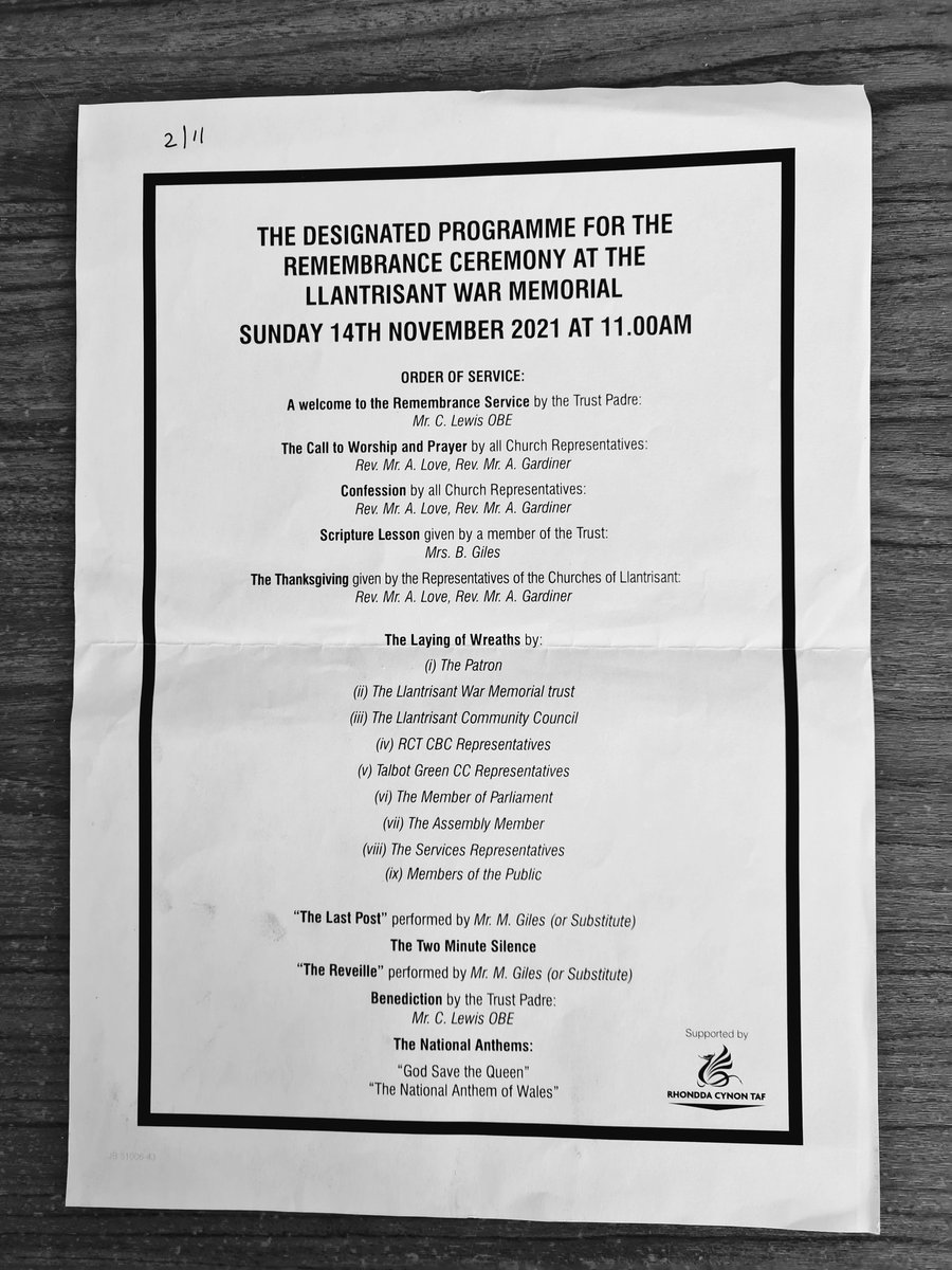 Thank you to everyone who attended Llantrisant's #RemembranceSunday service.