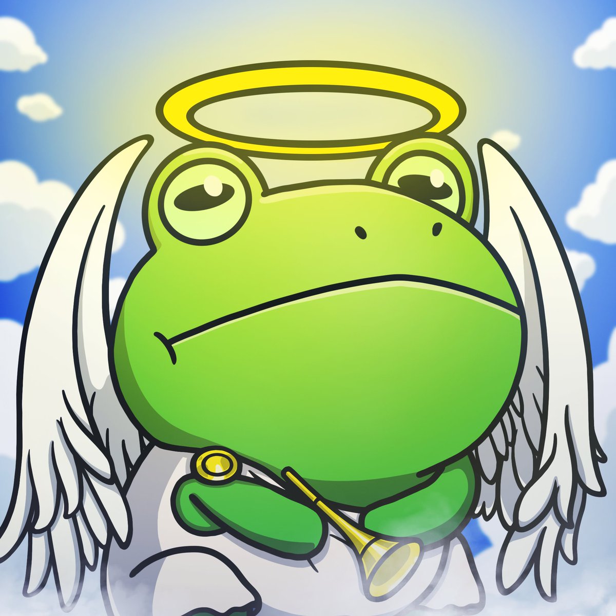 ChewSilver's tweet photo. Fear not, it is Angelic Hopper! 
@HappyHoppersNFT 
#CNFT #CNFTCommunity https://t.co/p2Ct0JoMcq