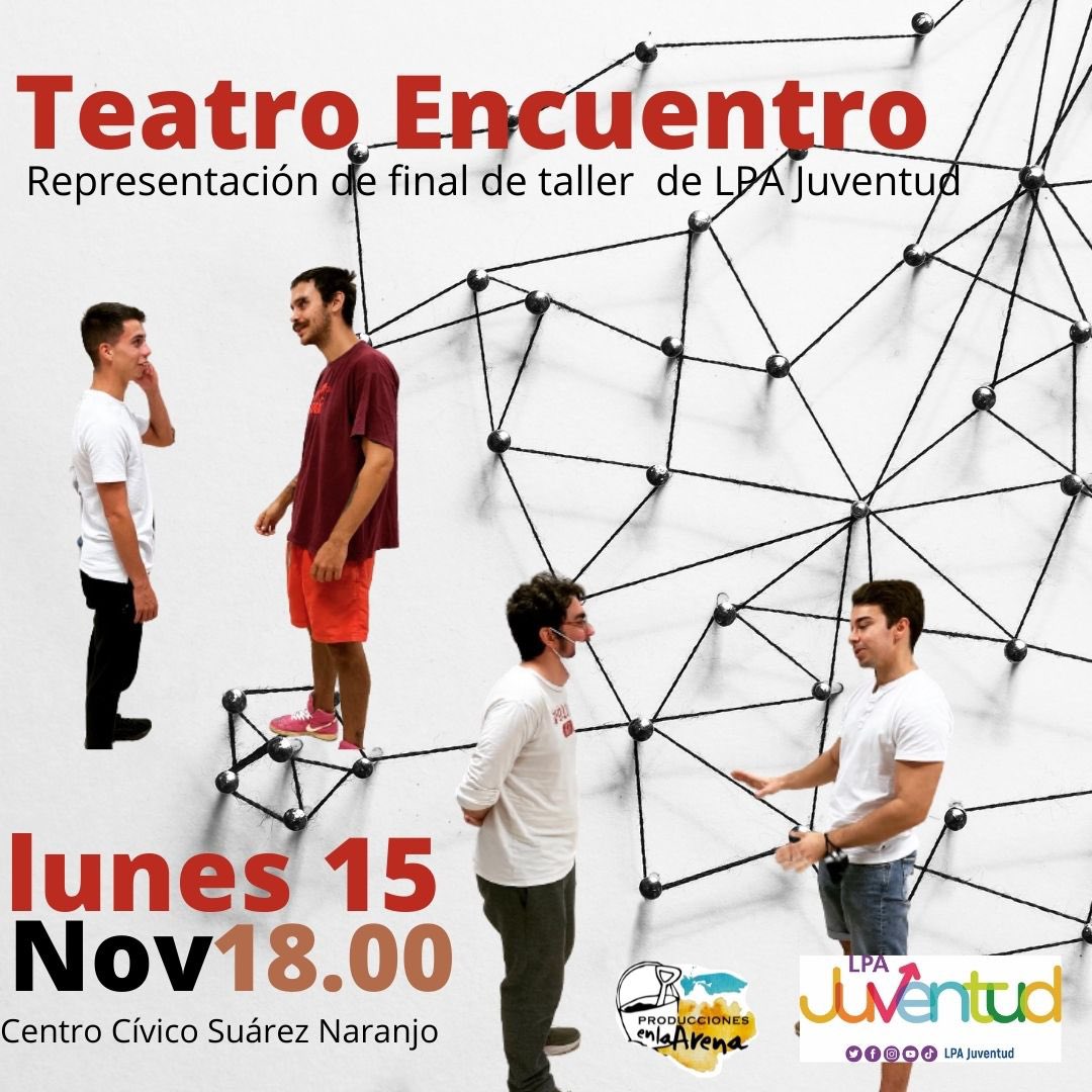 Proenlaarena's tweet photo. Les invitamos al final del taller de Teatro Encuentro que hemos estado realizando con jóvenes a través del proyecto #ponteacubierto de  @LPAJuventud 

Se trata de monólogos cortos trabajados a través de técnicas de teatro social, escritura creativa y narración
¡Te esperamos! https://t.co/NCFdN2VNNN