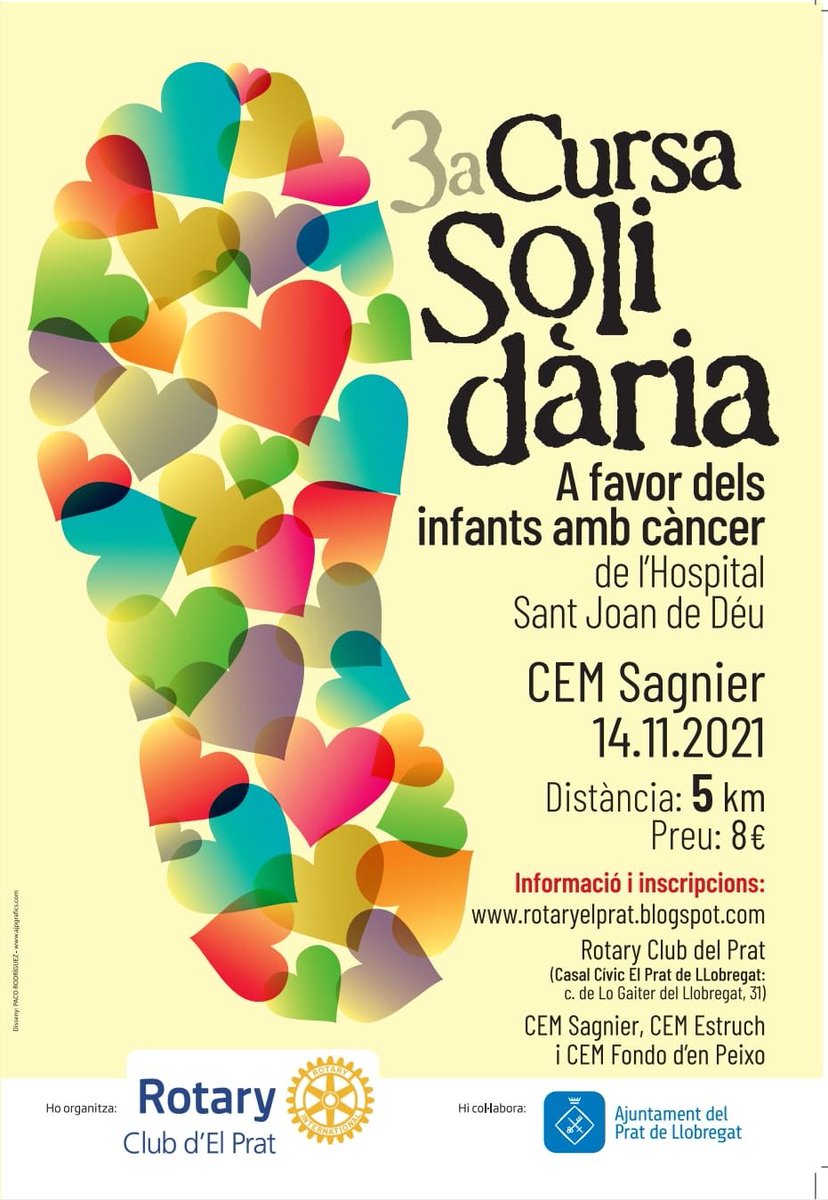 jordgili's tweet photo. Amb un sol esplèndid, avui s'ha fet la cursa solidària organitzada per @RotaryElPrat a benefici de la investigació del càncer infantil a l'hospital @SJDbarcelona_ca amb 1650 inscrits. Gràcies als participants i enhorabona als organitzadors @amicsdelprat @ajelprat @periodicdelta https://t.co/i4hKlJyNdC