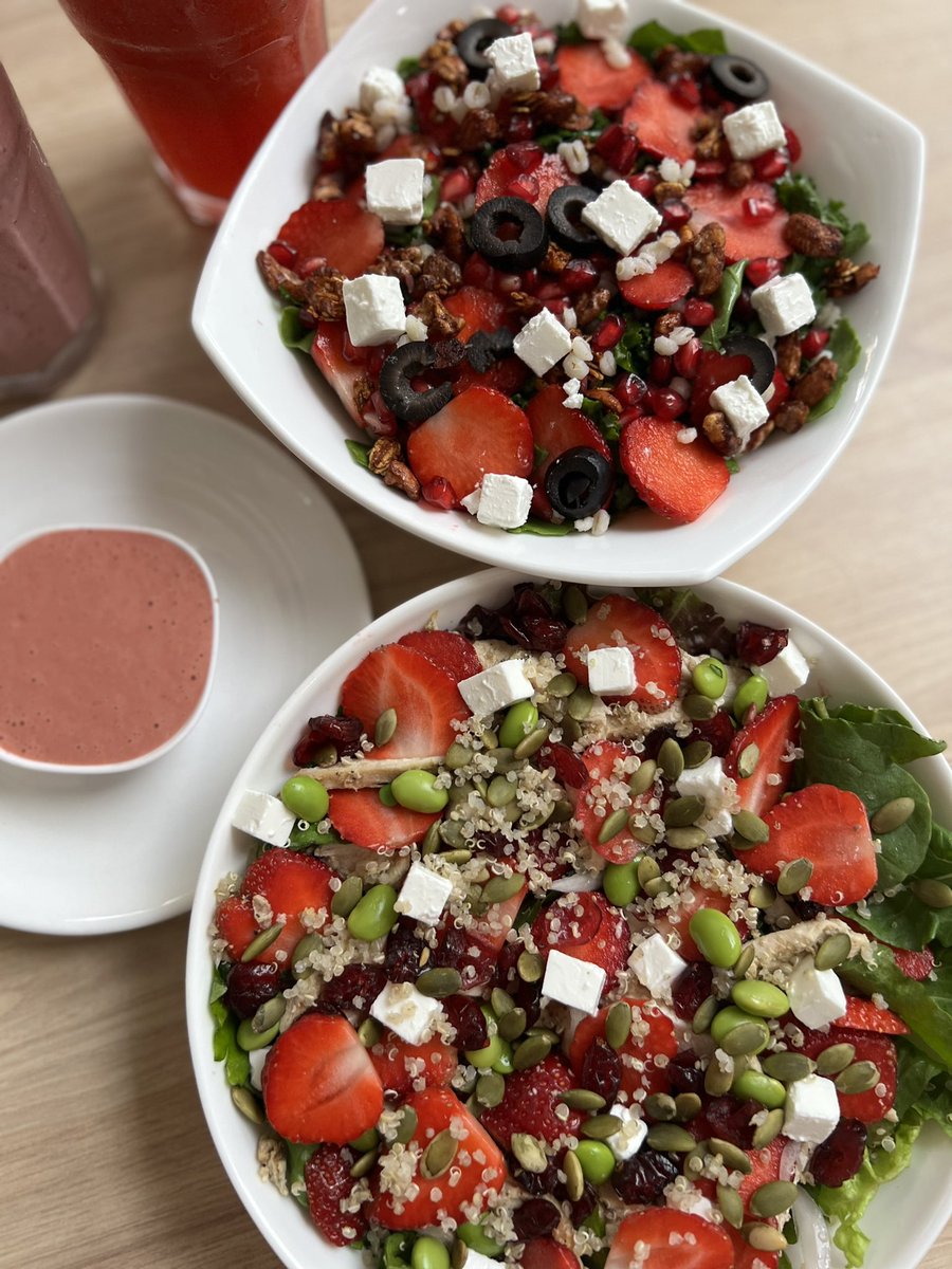 Seasonal Strawberry Menu drops tomorrow! 🍓 
#bombaysalad #strawberryseason #seasonalmenu #freshanddelicious #eatmoresalad