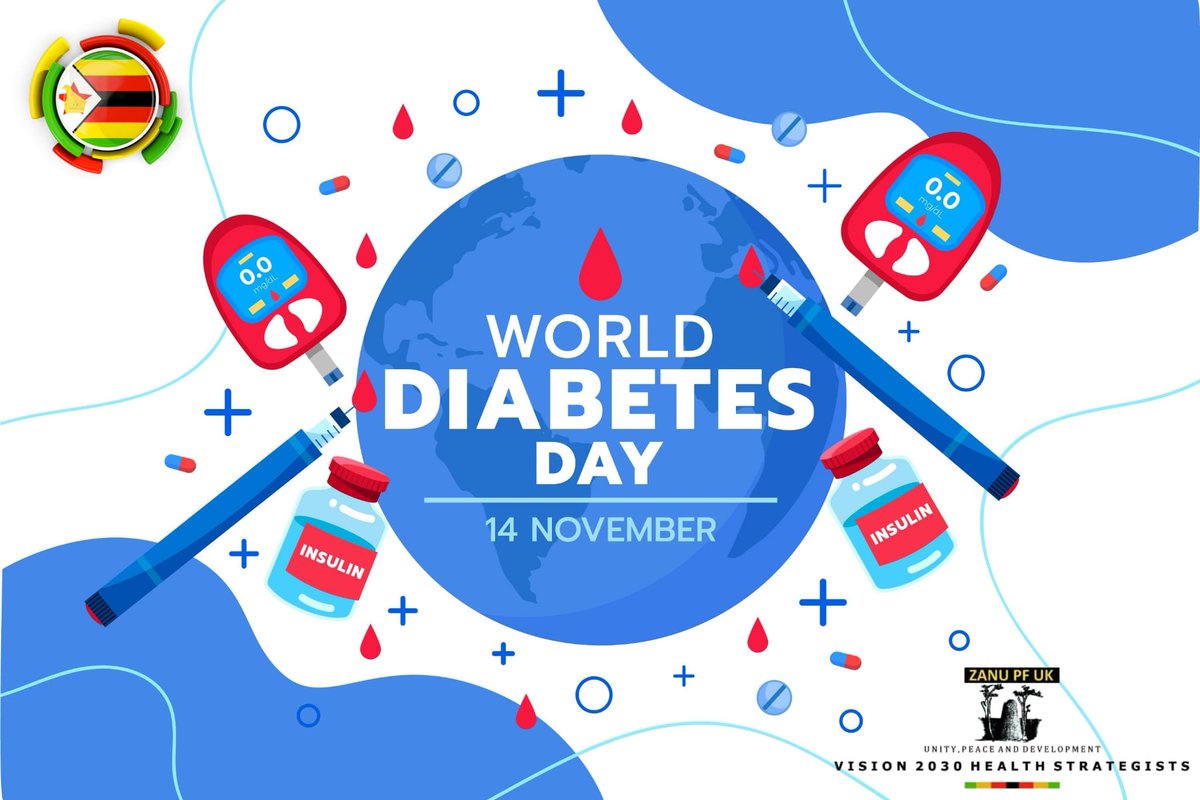 2030Strategists's tweet photo. World Diabetes Day 

To help prevent diabetes and its complications, people should: 

• achieve and maintain a healthy body weight
• be physically active 
• eat a healthy diet
• avoid tobacco use 

#vision2030healthstrategists #worlddiabetesday #healthyzimbabwe #goodhealthzim https://t.co/5mu2UGFqYn