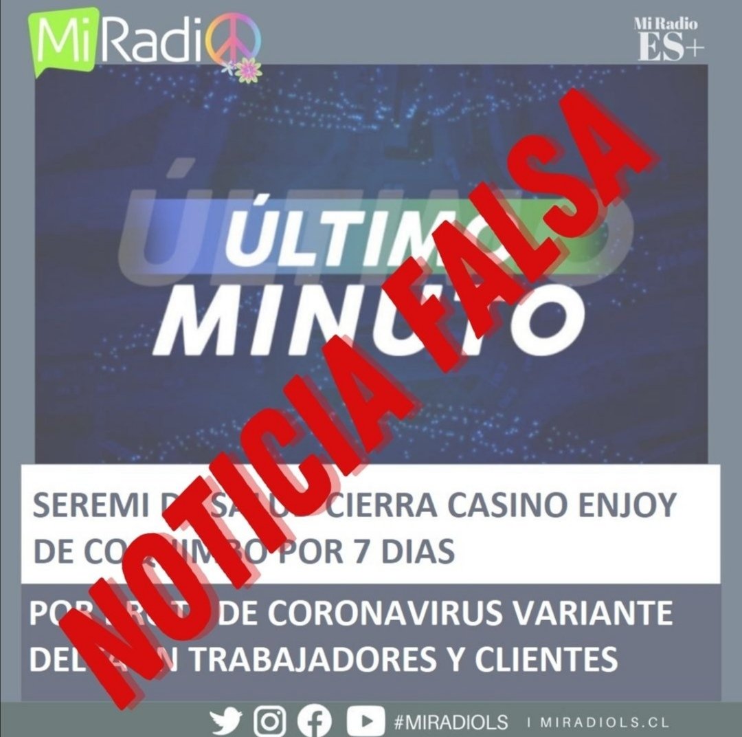 MiRadiols's tweet photo. 🔴 NOTICIA FALSA 🔴

Circula en Redes Sociales esta información utilizando la gráfica informativa de #miradioesmas (de agosto de 2021) que no corresponde a información verídica. 

#miradioesmas
#miradioinforma
#miradiols
#fakenews https://t.co/T0nDR0jVUz