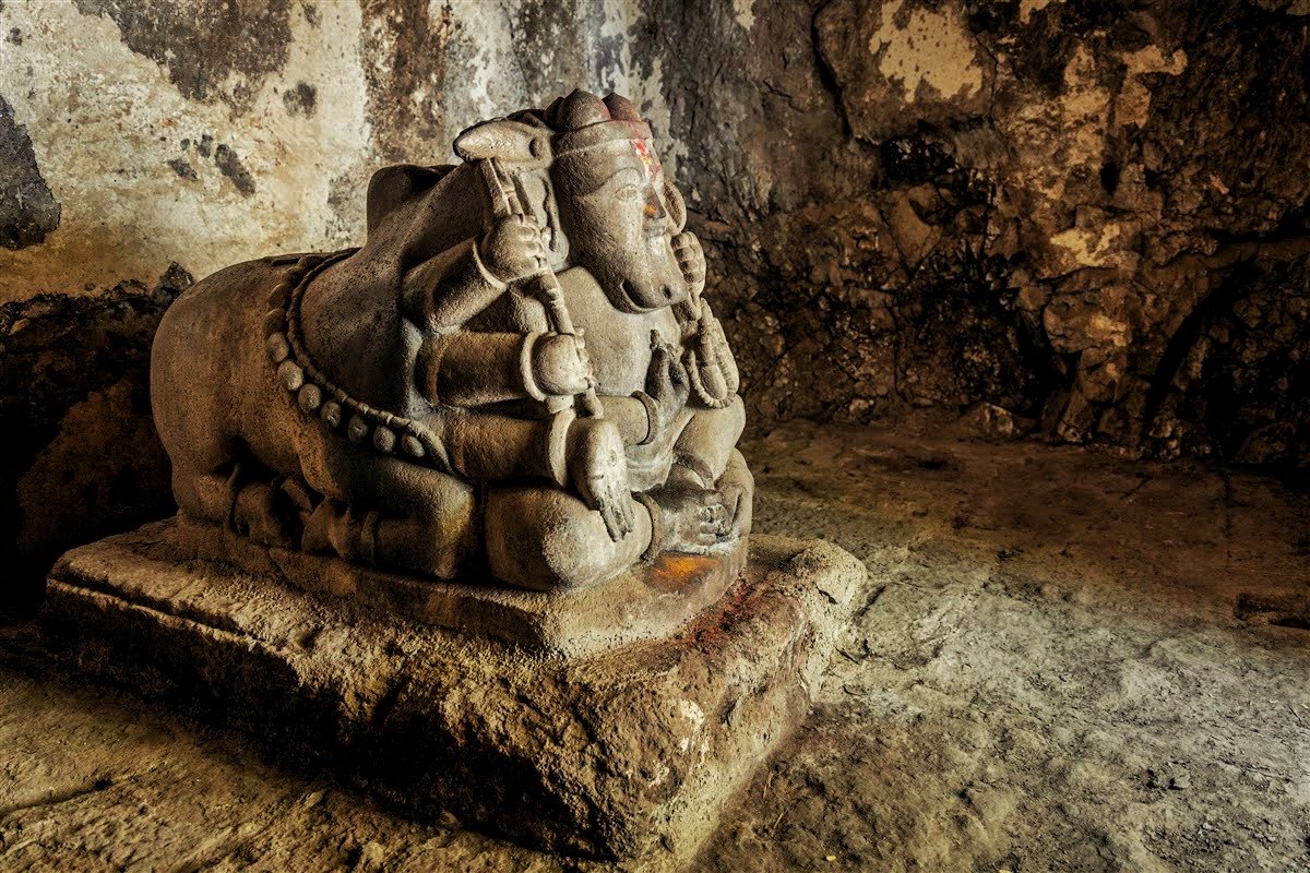 The mysterious sculpture of Agnidev. Many times people confuse the murti (vigraha) for Nandi with face. It is a very rare Murti of Agni as mentioned in the Rig Veda. The murti