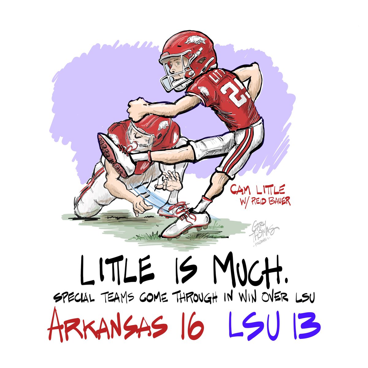 realrayzorback's tweet photo. Great win! Congrats! Go Hogs! @RazorbackFB @CoachSamPittman @CoachSFountain @Coach_Odom @kendalbriles @cameronglittle @reidbauer70 https://t.co/brfvsnz1HF