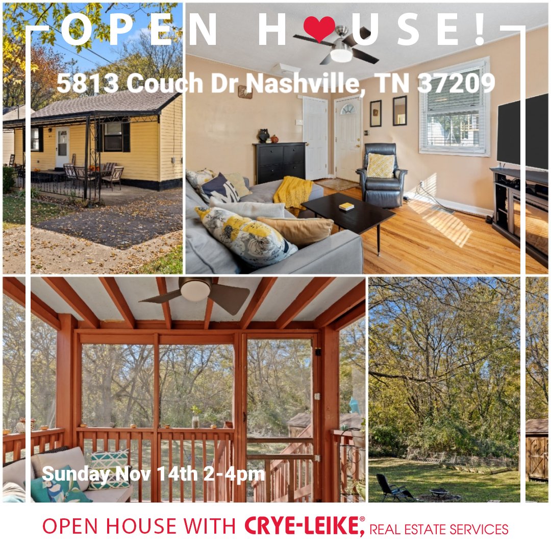 Today! Nov 14th 2-4pm The Nations! 5813 Couch Dr 37209
Near more coffeeshops and breweries then you could visit in a week! 😉🙄😆
Offered at $310,000