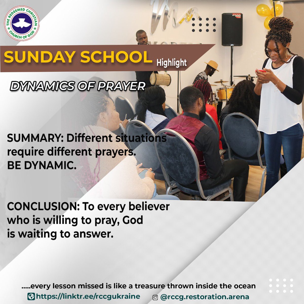 rccgkiev's tweet photo. Today we learnt about the different types, levels and stages of Prayer during Sunday School.

Did you attend Sunday School today?

#rccgkiev #rccginukraine #restorationarenal #fresherssunday #sundayschool https://t.co/mc4rUSNYok