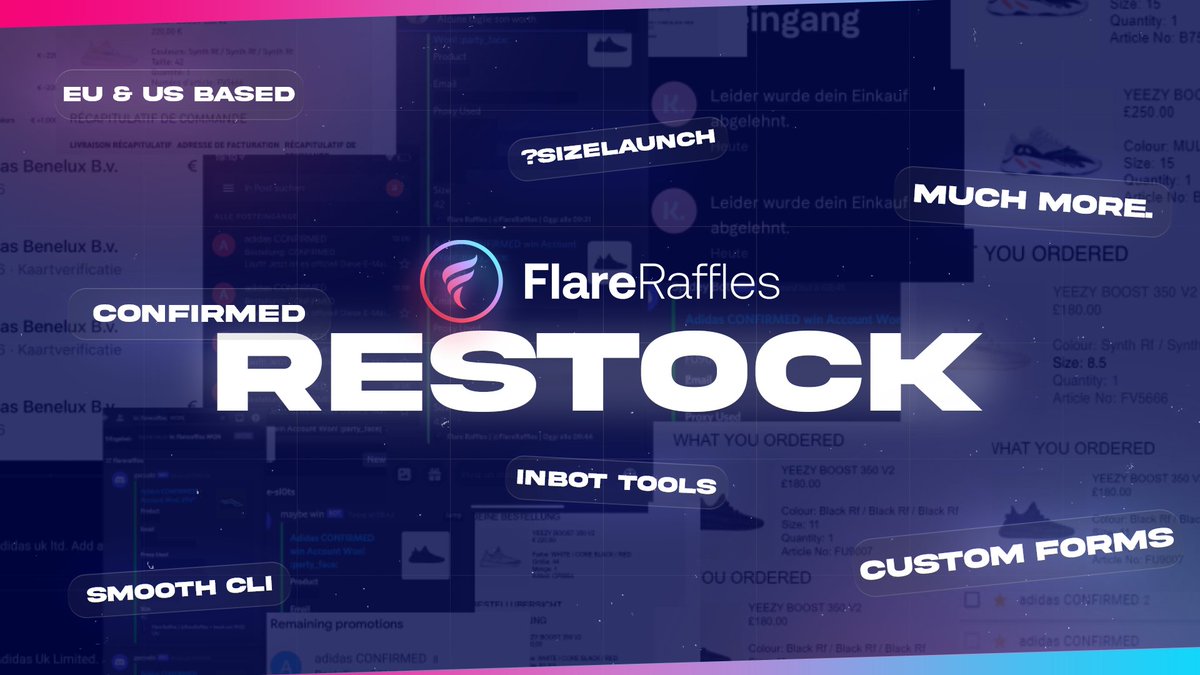 Travel_viz's tweet photo. FlareRaffles Restock 

⏰TODAY 8.00 PM CET
💳99,90€ initial (24,90€ / monthly after first month)
🤯Destroying tons of EU, UK &amp; US SITES! Just check our page.

We keep destroying! Be ready on the timeline today, we have a lot of chances prepared to join us.

RETWEET FOR EA 🚀 https://t.co/n4v6MXSzOt