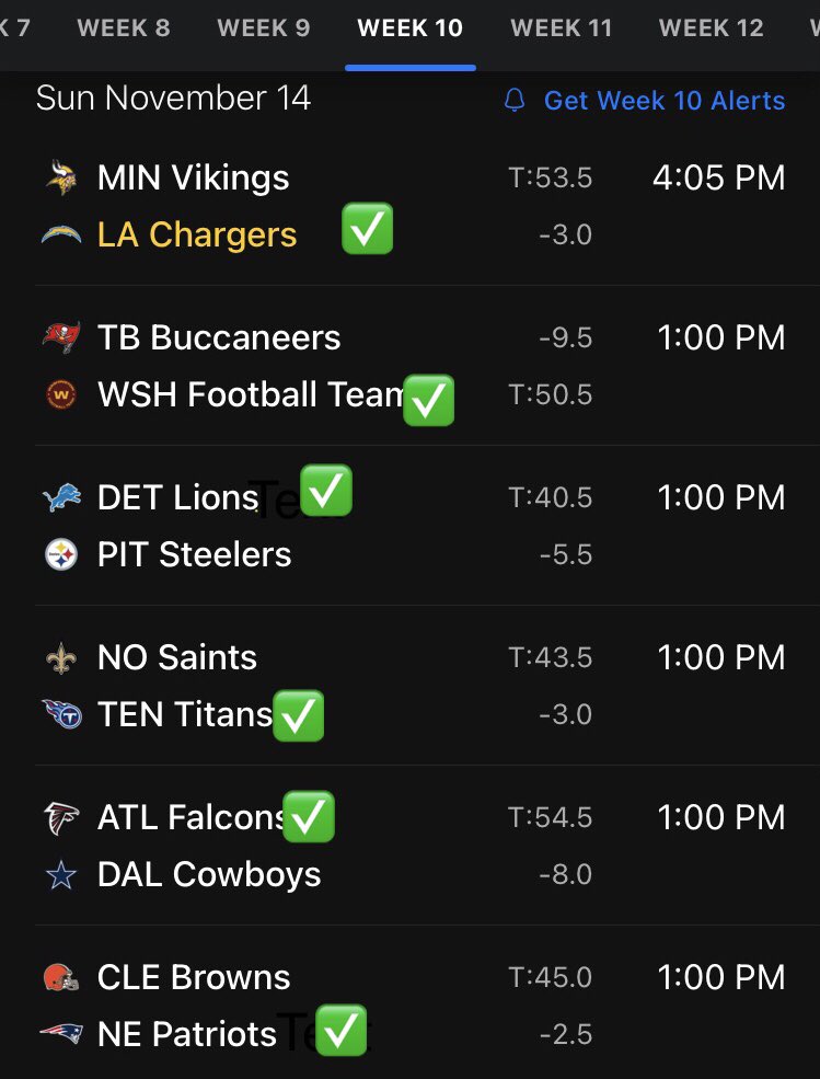 Pic6ix1's tweet photo. #nfl #NFLPicks #Week10 Bold predictions a the point spread thoughts 💭 https://t.co/extLj5xq9I