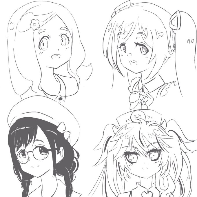 なんでもいいからまず描いて上げようということで推し4人
#イオリの森美術館
#めぐあーと
#はなばさみあーと
#彩のつくし 