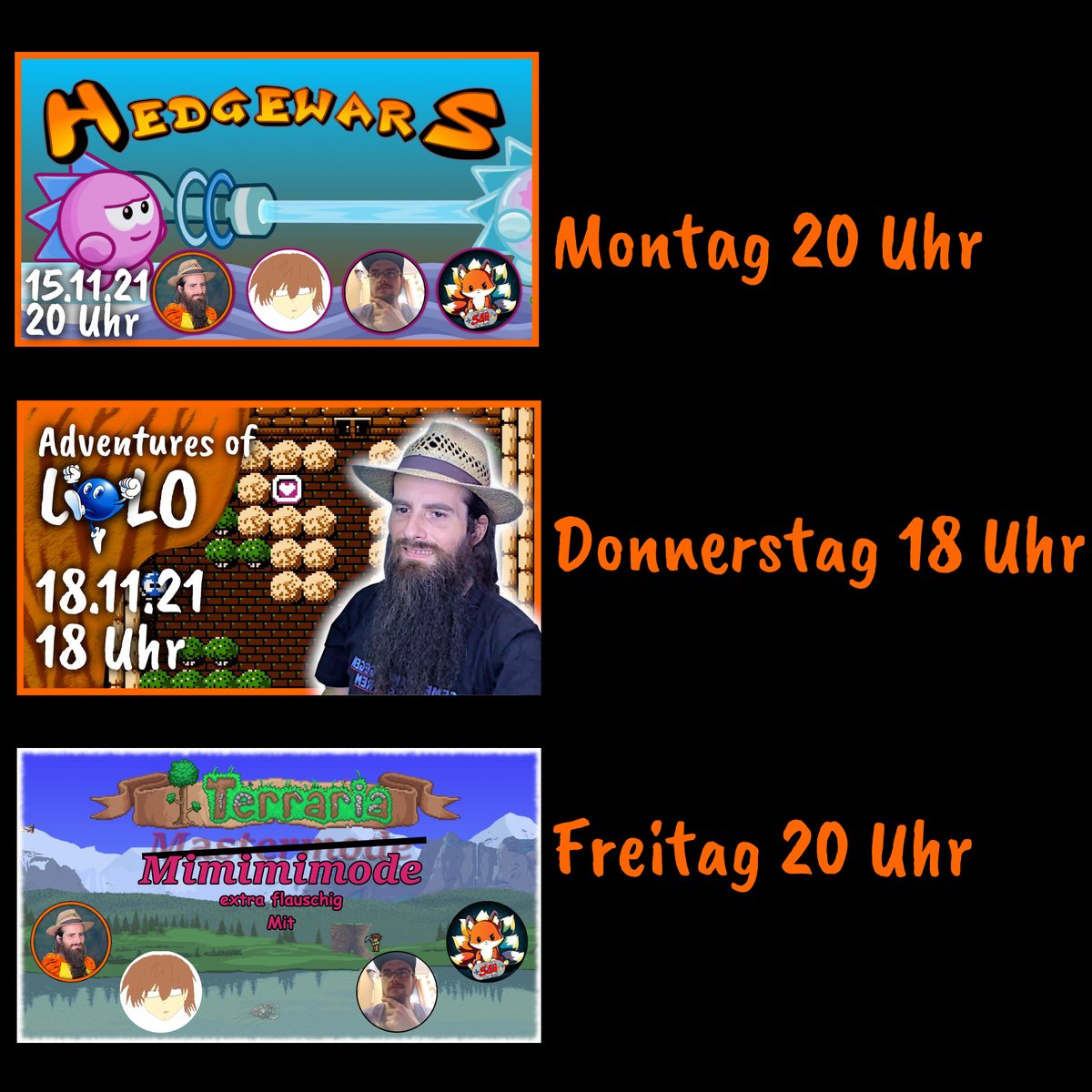 TischTiger's tweet photo. Der Streamplan für nächste Woche sieht ähnlich aus wie letzte Woche. https://t.co/2kneEZo1z5