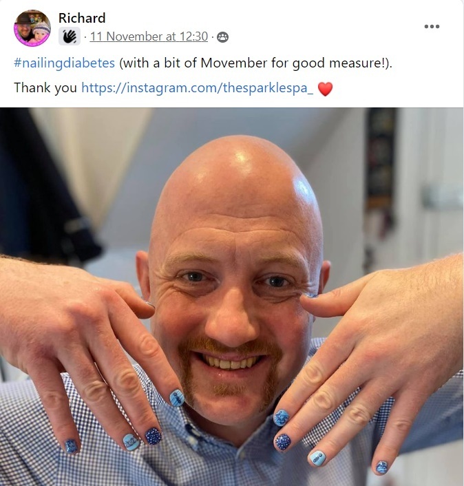 DiabetesUK's tweet photo. Wow - what an incredible day! Thank you so much to everyone who's taken part in #NailingDiabetes this year for #WorldDiabetesDay ๐
Here are just a handful of the hundreds of photos and stories our community has shared ๐
#100YearsOfInsulin #LabToLife https://t.co/o8zqwCte2Q