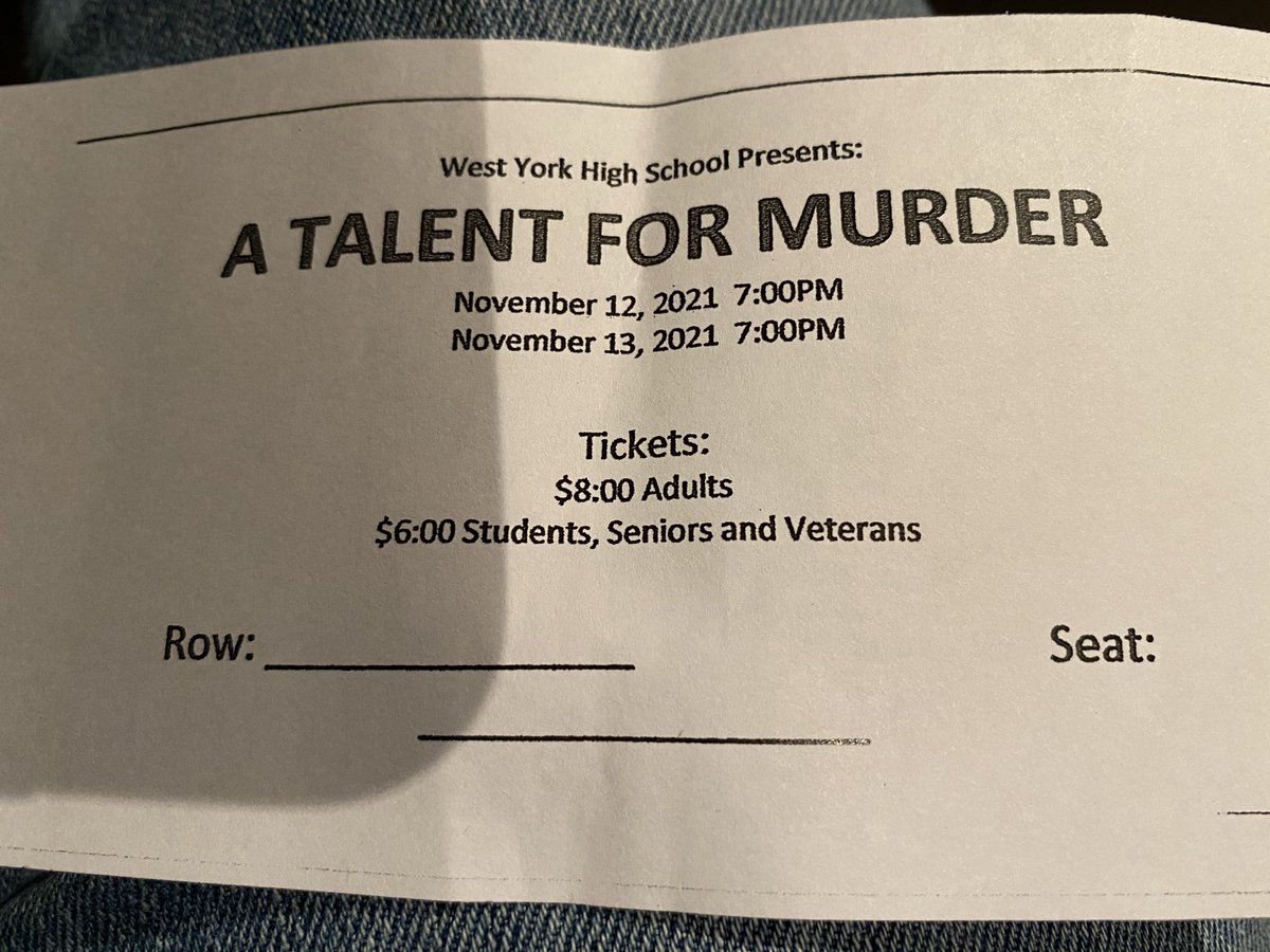 Enjoyed the West York Play, A talent for Murder.  Congratulations to all those involved.
#wyproud