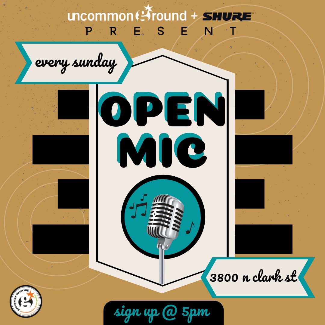 uncommongrd's tweet photo. It's that time of week again! All visual performers and audiences welcome! SIGN UP STARTS AT 5PM & PERFORMANCES START AT 6PM! See you tonight! #openmicchicago 🎙️ https://t.co/B5jvRddU0v