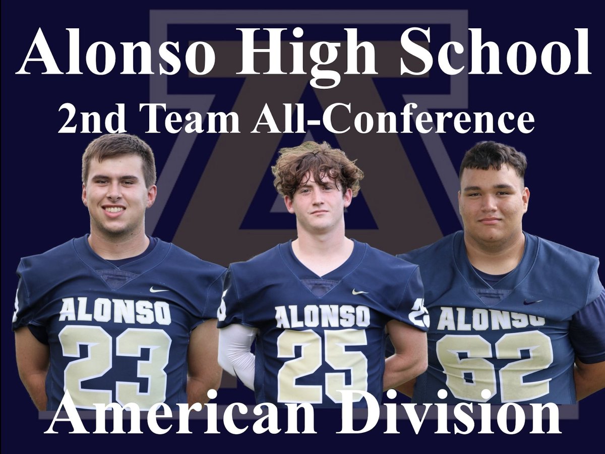The Alonso Football Program is excited and proud to announce that we had 7 Players selected to the 2021 Western Conference - American Division Team. <a href="/RhodenElijah/">Elijah Rhoden</a> <a href="/SurgeGarcia/">Sergio J. Garcia</a> <a href="/ConnorWalters76/">Connor Walters</a> <a href="/gavinmhughes6/">Gavin Hughes ⚡️</a> <a href="/CluteDaemian/">Daemian Clute</a> <a href="/HunterW1201/">Hunter Walters</a> <a href="/FelixDiaz2003/">FelixDiaz</a>